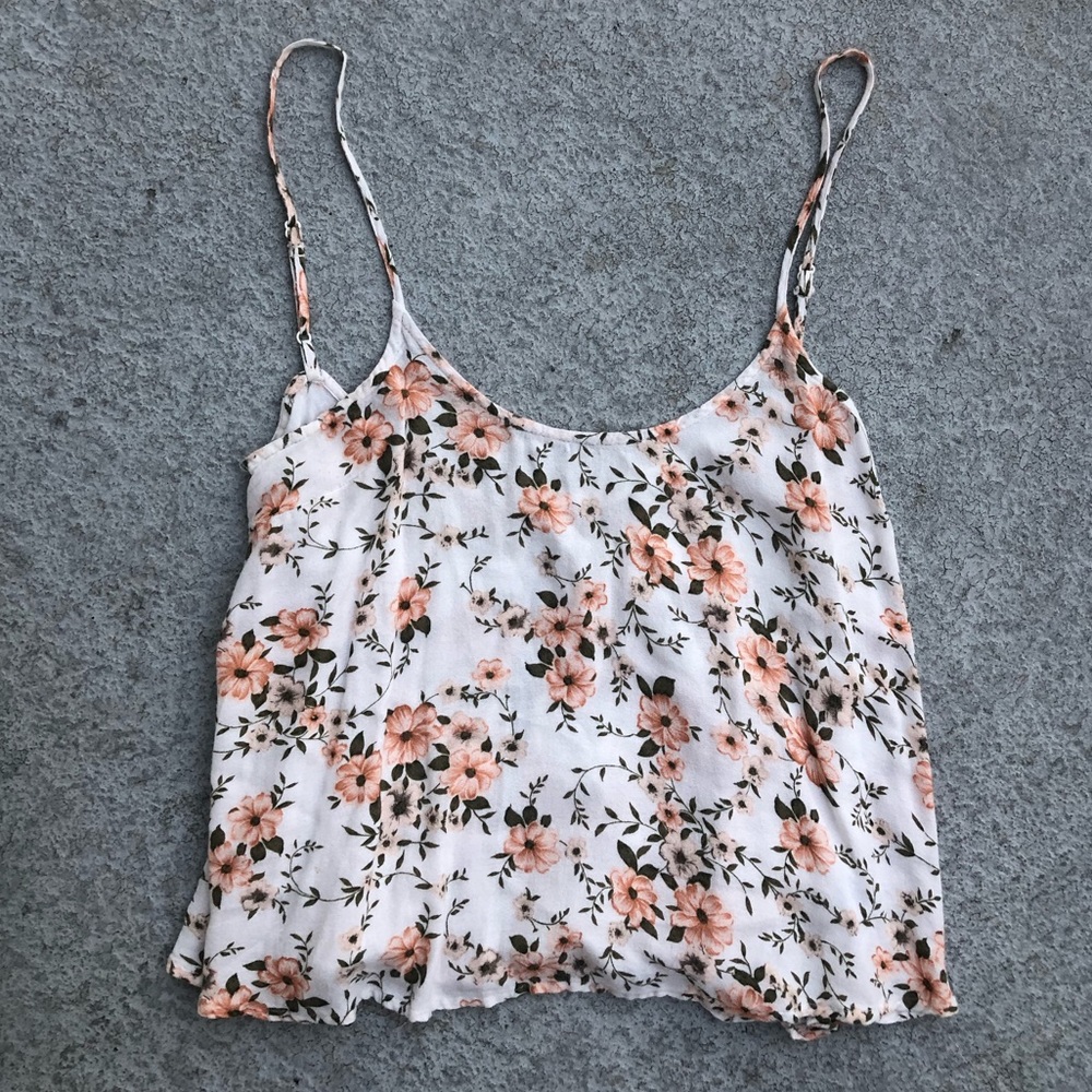 American Eagle Open Back Floral Tank Top